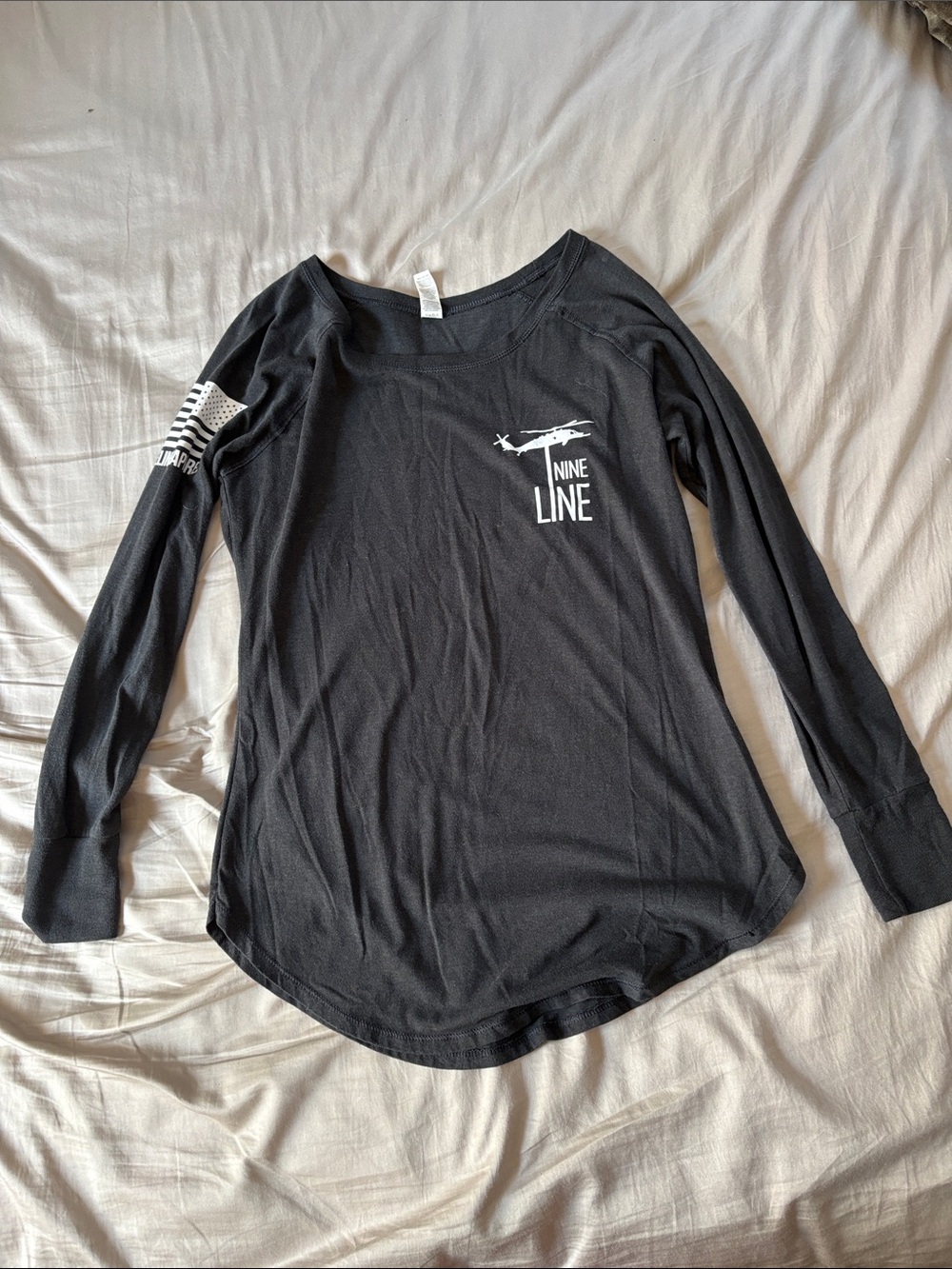 Nine Line Women's Black Long Sleeve Graphic Tee